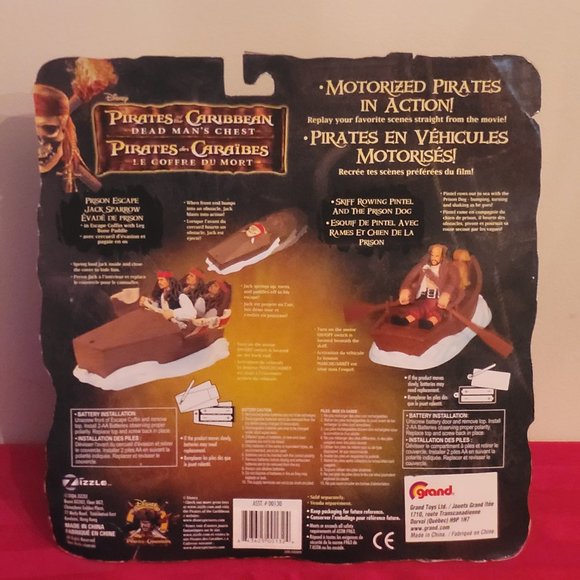 2006 PIRATES OF THE CARIBBEAN, MOTORIZED SKIFF WITH PINTEL & THE PRISON DOG!!! - Picture 4 of 4